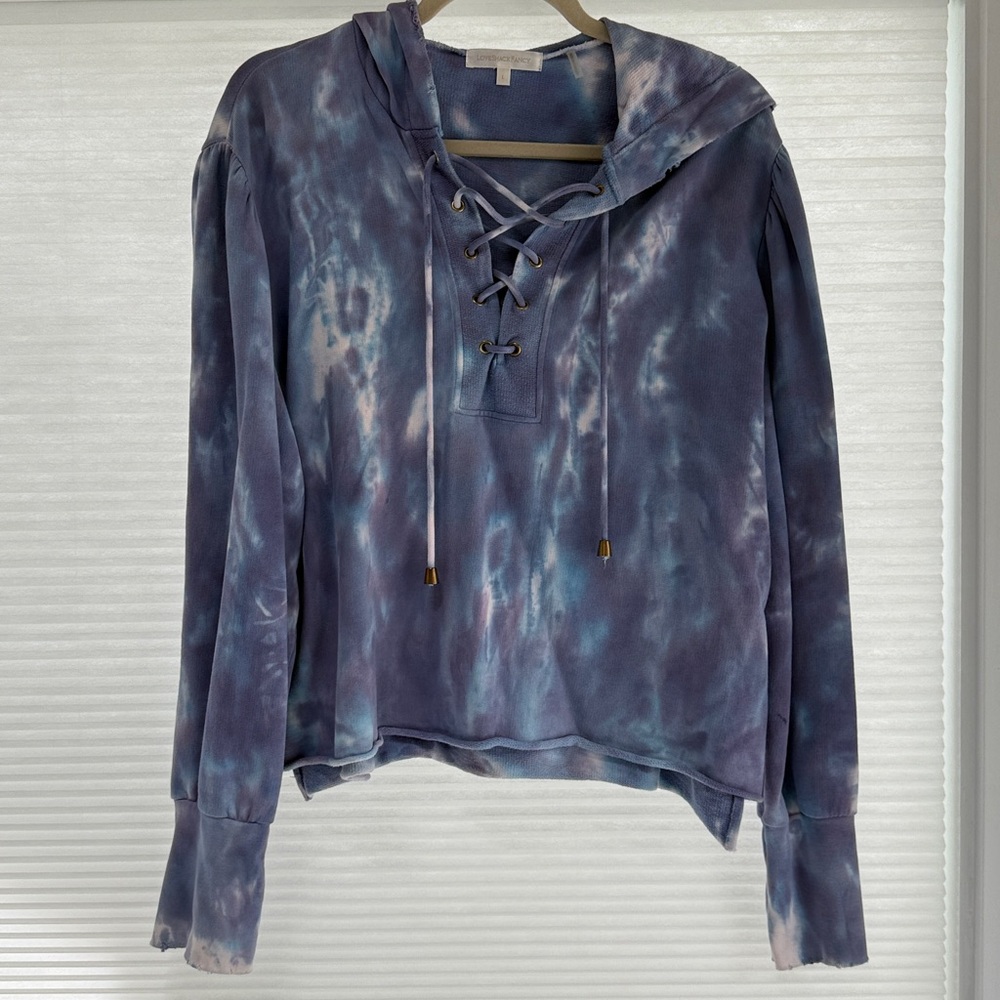 LoveShackFancy Blue Tie-Dye Top